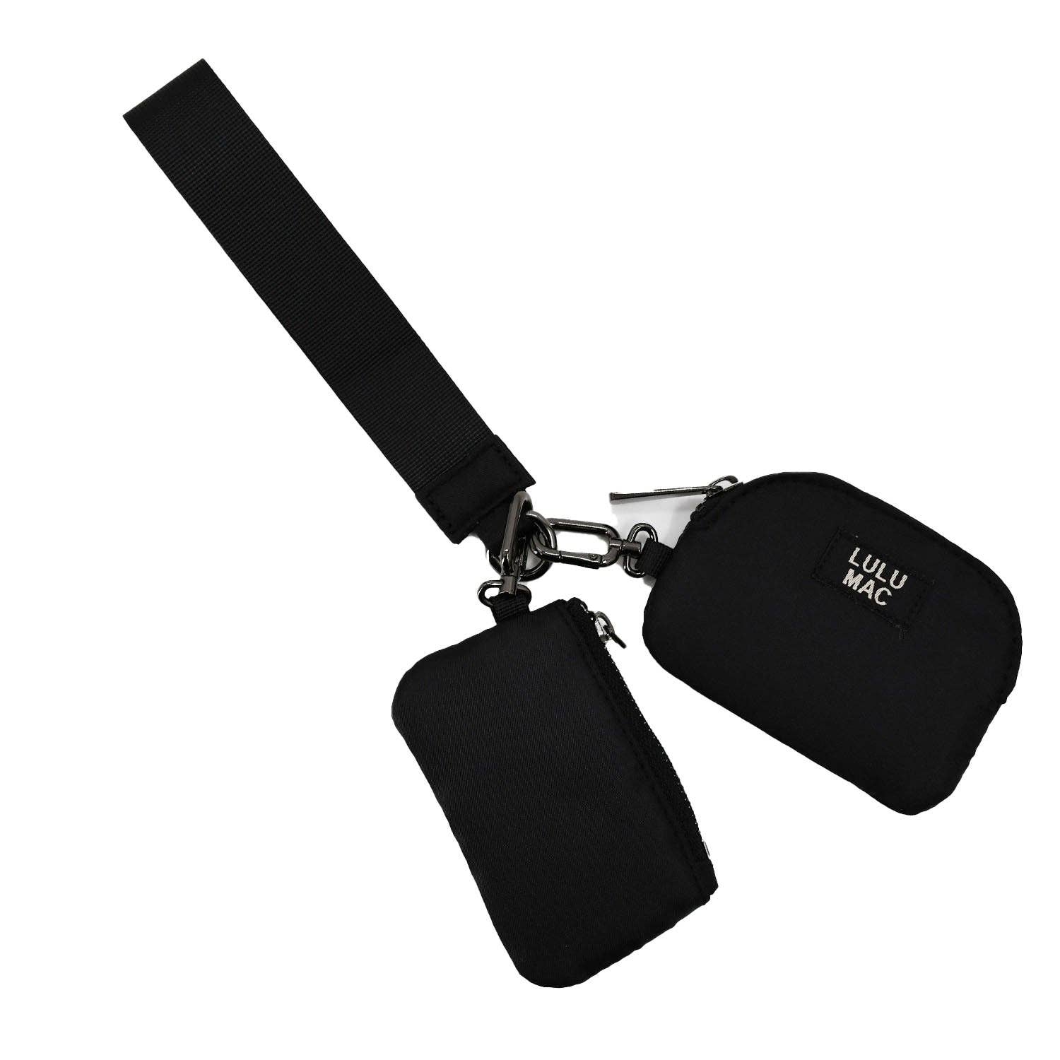 Lulu Mac Black/Black Double Pouch Wristlets